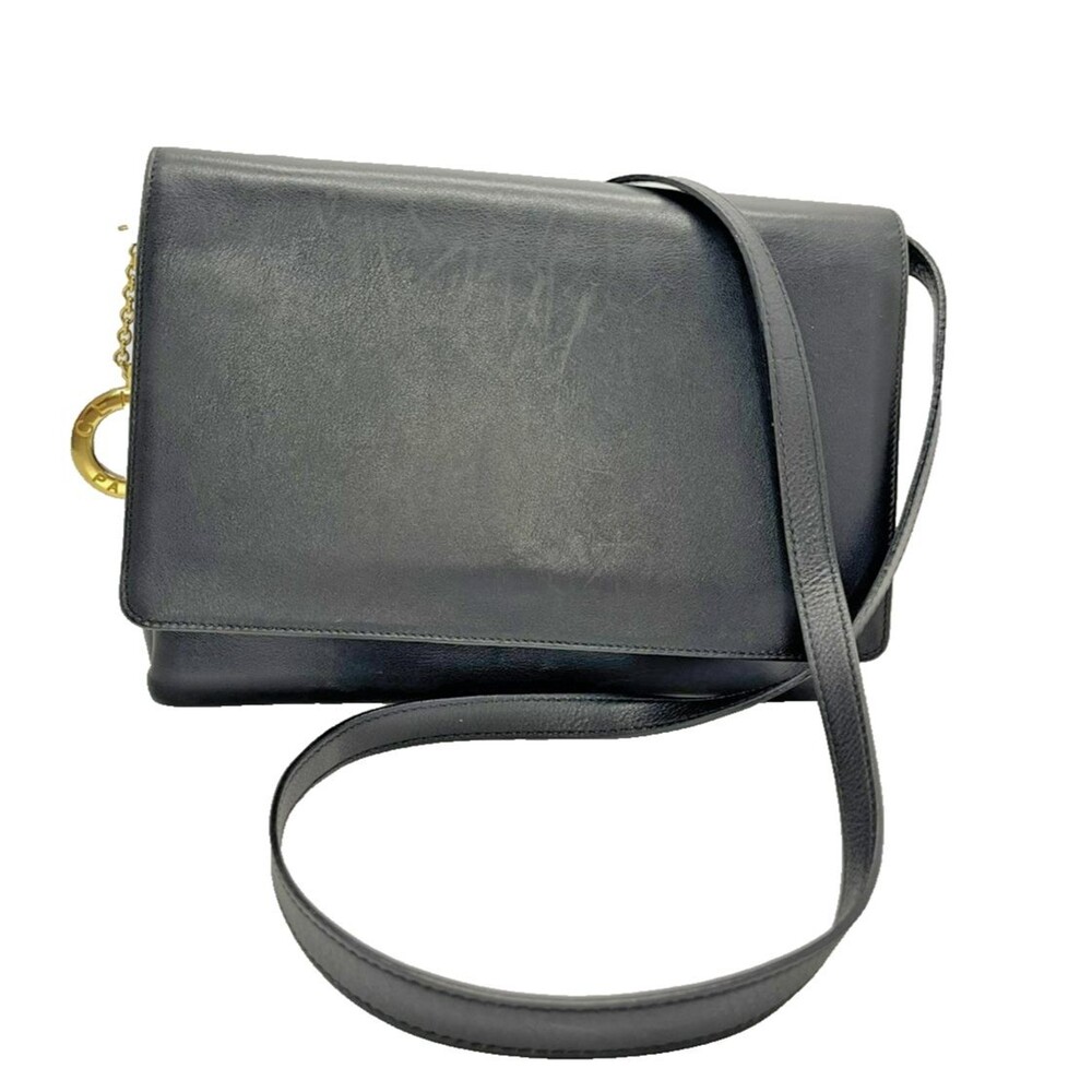 CELINE Black Leather Shoulder Bag Crossbody – Made in Italy/56